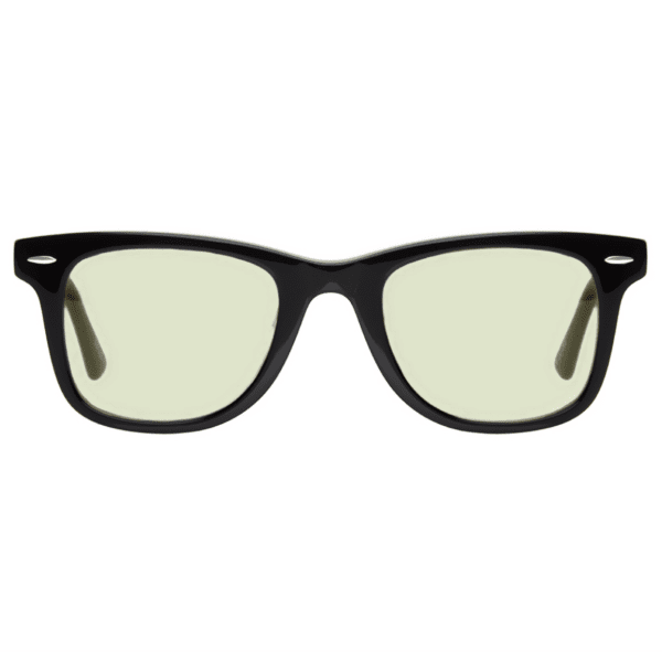 widok od przodu na okulary primo black z filtrem światła niebieskiego