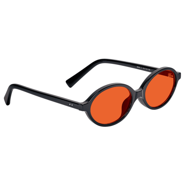 Okrągłe okulary blokujące światło niebieskie z czarynmi oprawkami NightShield Tokyo Black