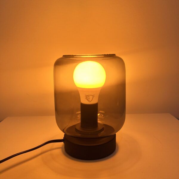 Lampka Aura z zadymionym kloszem i żarówką DayTorch