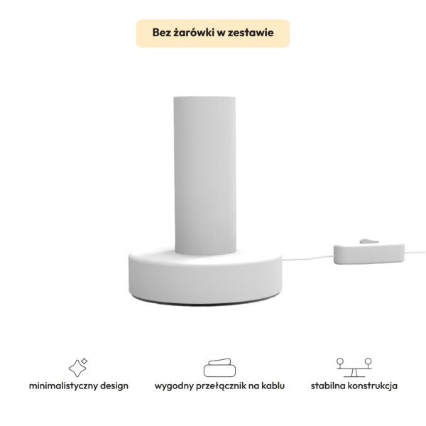 Lampka biała nocna minimalistyczna Nova White